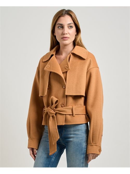Silvian Heach women's double-breasted coat with belt SILVIAN HEACH | GPA25163CPBISCUIT